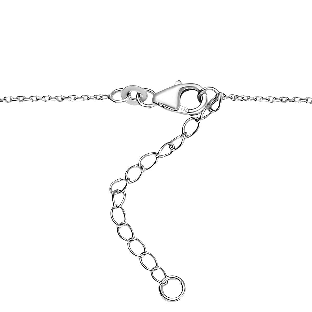 D'Joy Elysian Opal (Triplet) and White Zircon 6.75 ctw City Skylines Necklace in Rhodium Over Sterling Silver 18 Inches