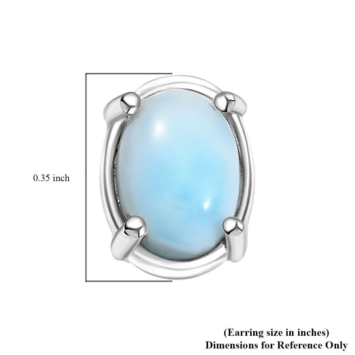 D’Joy Larimar 2.00 ctw Solitaire Stud Earrings in Rhodium Over Sterling Silver  image number 3