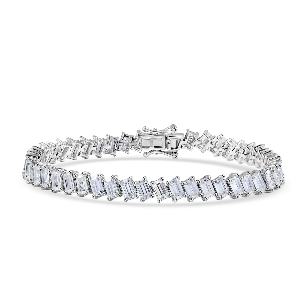 D'Joy Moissanite 13.00 ctw Bracelet in Rhodium Over Sterling Silve (7.25 In)  image number 0