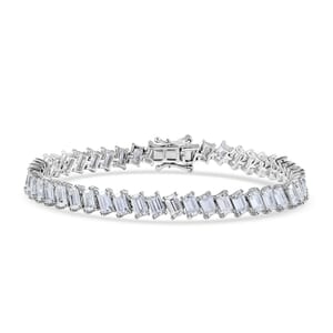 D'Joy Moissanite 13.00 ctw Bracelet in Rhodium Over Sterling Silve (7.25 In) 