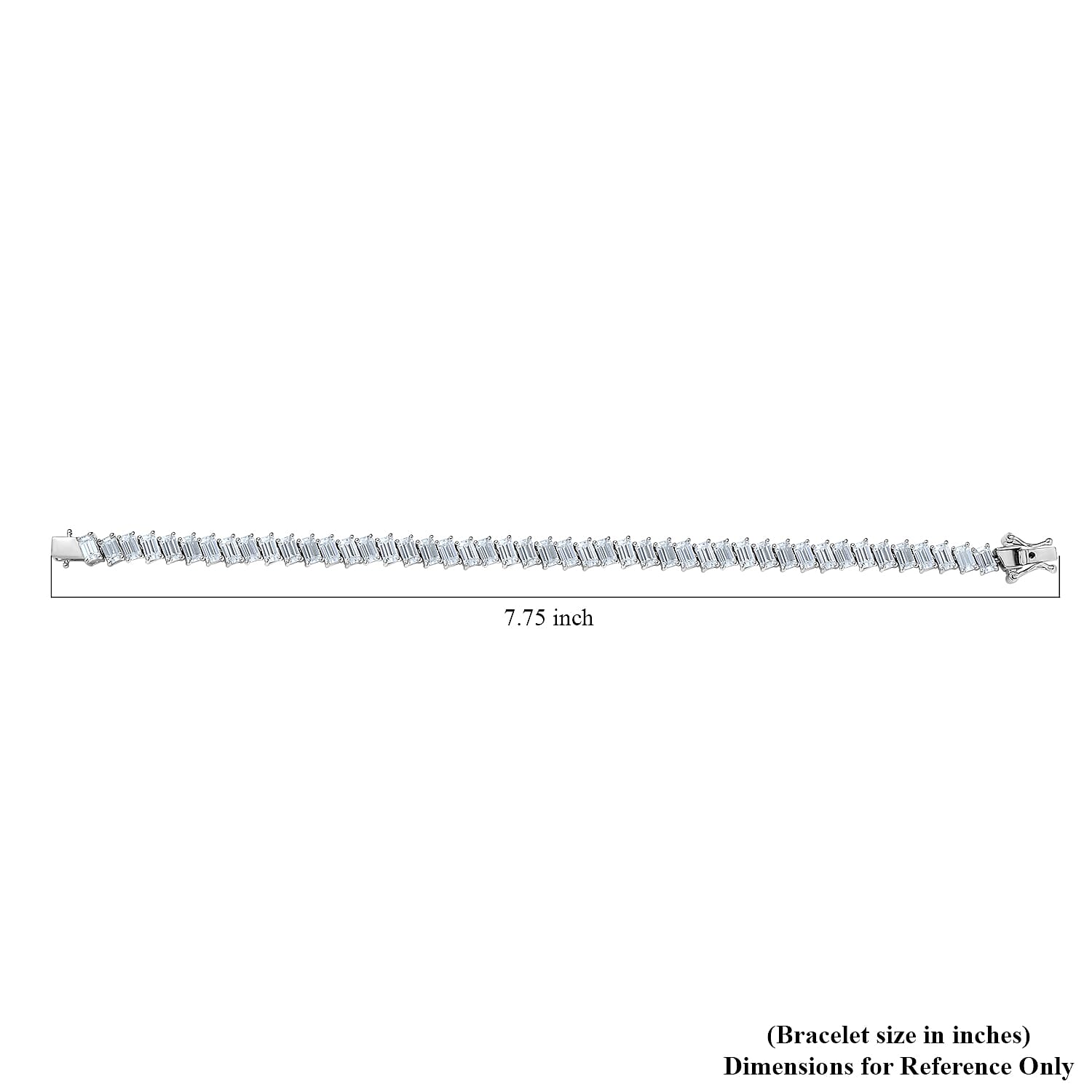 D'Joy Moissanite 13.00 ctw Symphony Glow Bracelet in Rhodium Over Sterling Sil (7.25 In) 