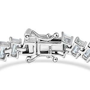 D'Joy Moissanite 11.65 ctw Symphony Glow Bracelet in Rhodium Over Sterling Silver (6.50 In)