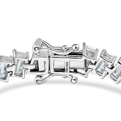 D'Joy Moissanite 11.65 ctw Symphony Glow Bracelet in Rhodium Over Sterling Silver (6.50 In)