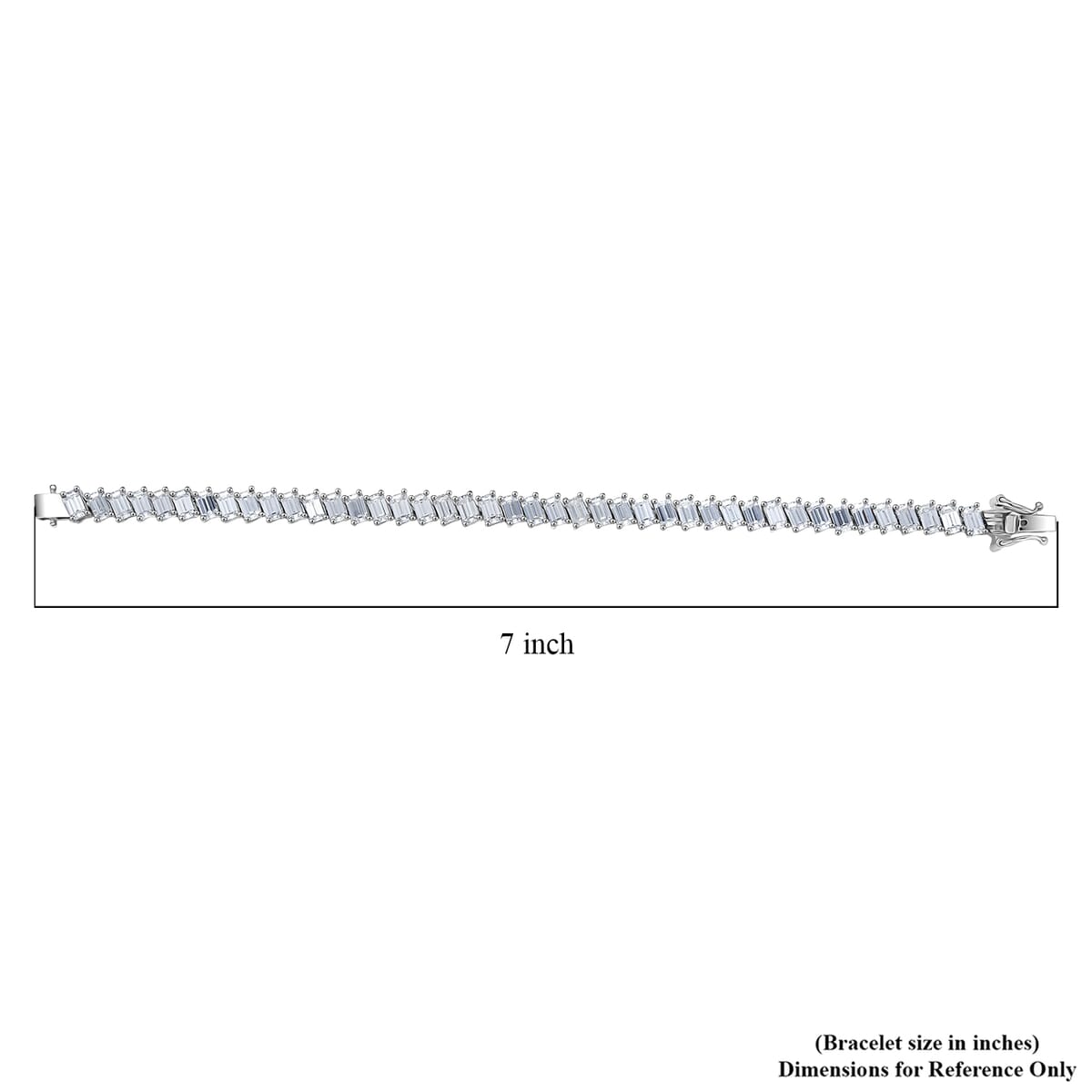D'Joy Moissanite 11.65 ctw Bracelet in Rhodium Over Sterling Silve (6.50 In)  image number 4