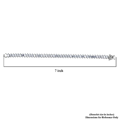 D'Joy Moissanite 11.65 ctw Symphony Glow Bracelet in Rhodium Over Sterling Silver (6.50 In)
