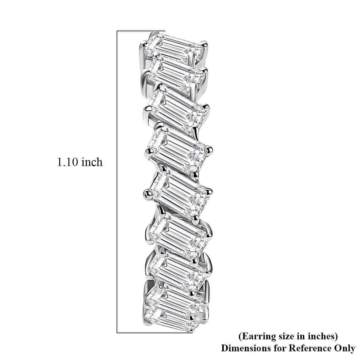 D'Joy Moissanite 4.85 ctw Symphony Glow Hoop Earrings in Rhodium Over Sterling Silver