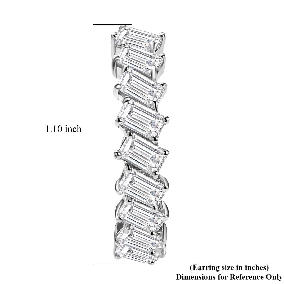 D'Joy Moissanite 4.85 ctw Hoop Earrings in Rhodium Over Sterling Silver image number 5