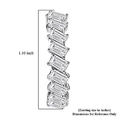 D'Joy Moissanite 4.85 ctw Symphony Glow Hoop Earrings in Rhodium Over Sterling Silver