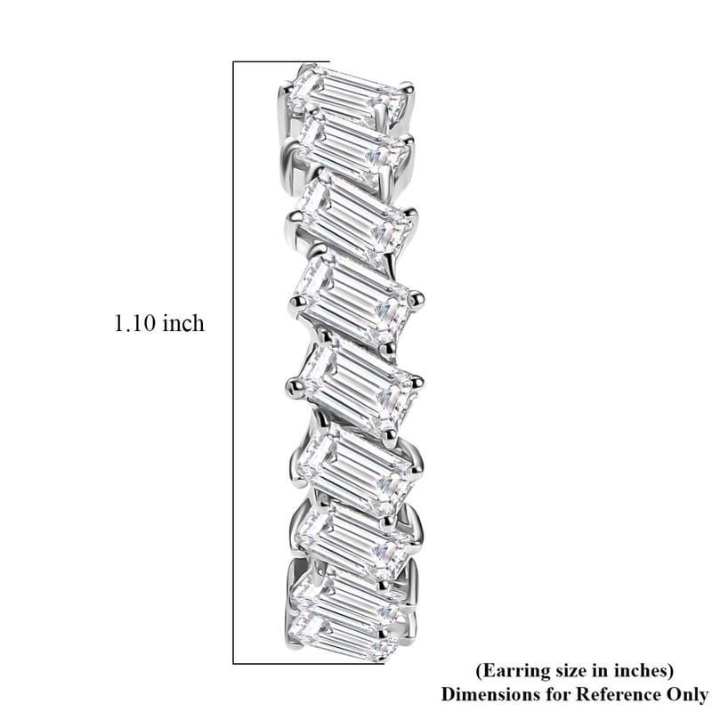 D'Joy Moissanite 4.85 ctw Symphony Glow Hoop Earrings in Rhodium Over Sterling Silver