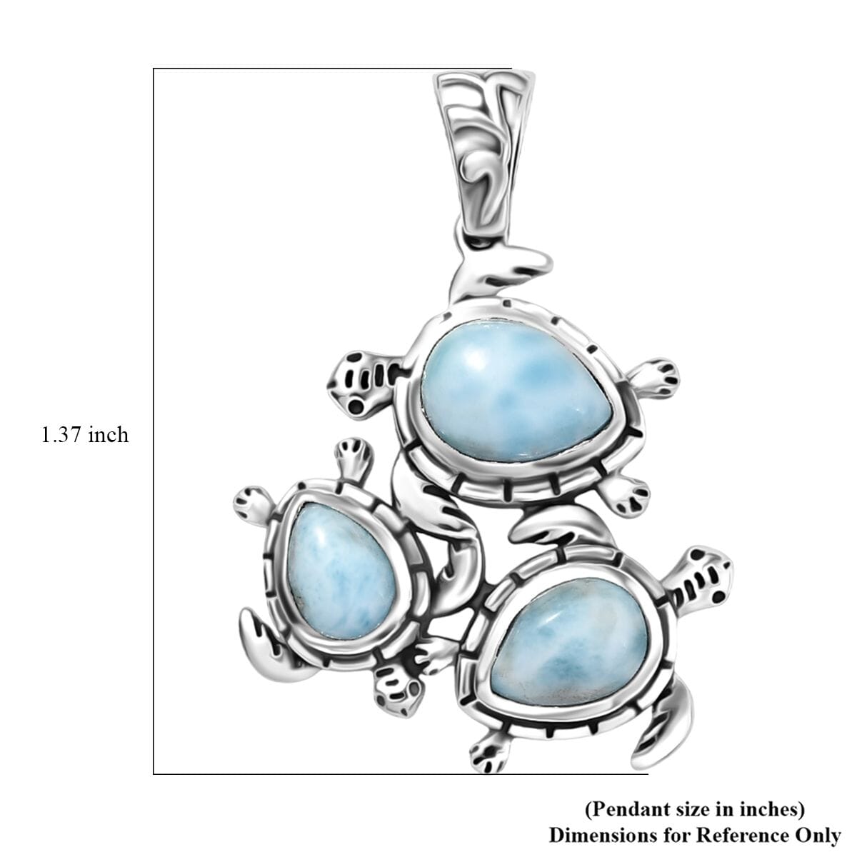 D’Joy Artisan Crafted Larimar 4.60 ctw Pendant in Sterling Silver  image number 5