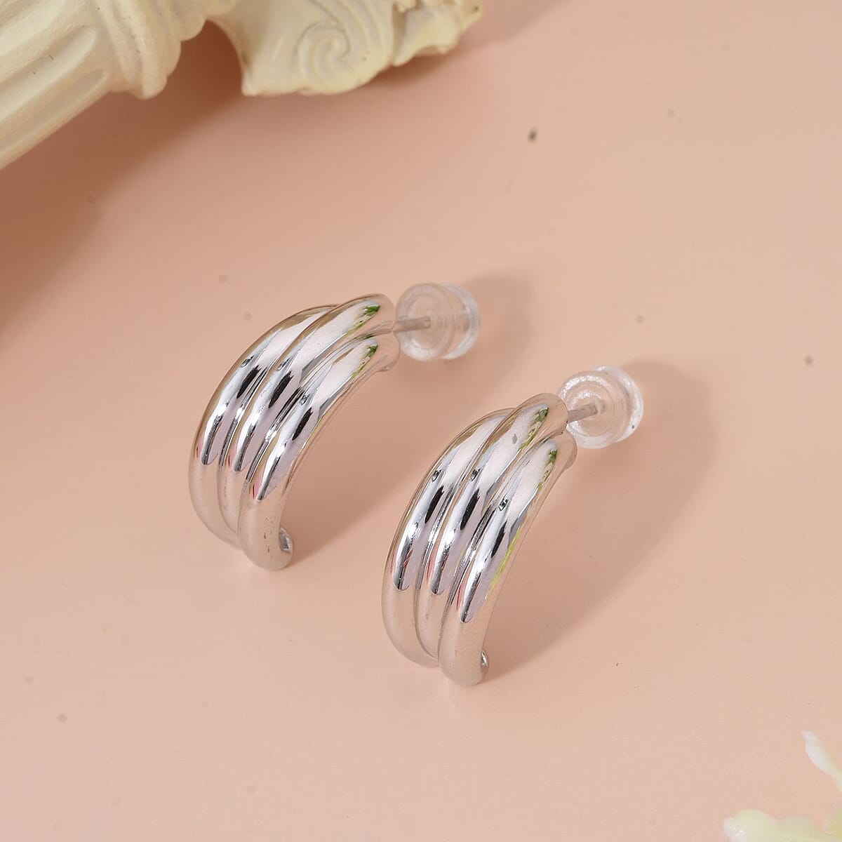 Hoop Earrings in 999 Platinum 3.66 Grams image number 1