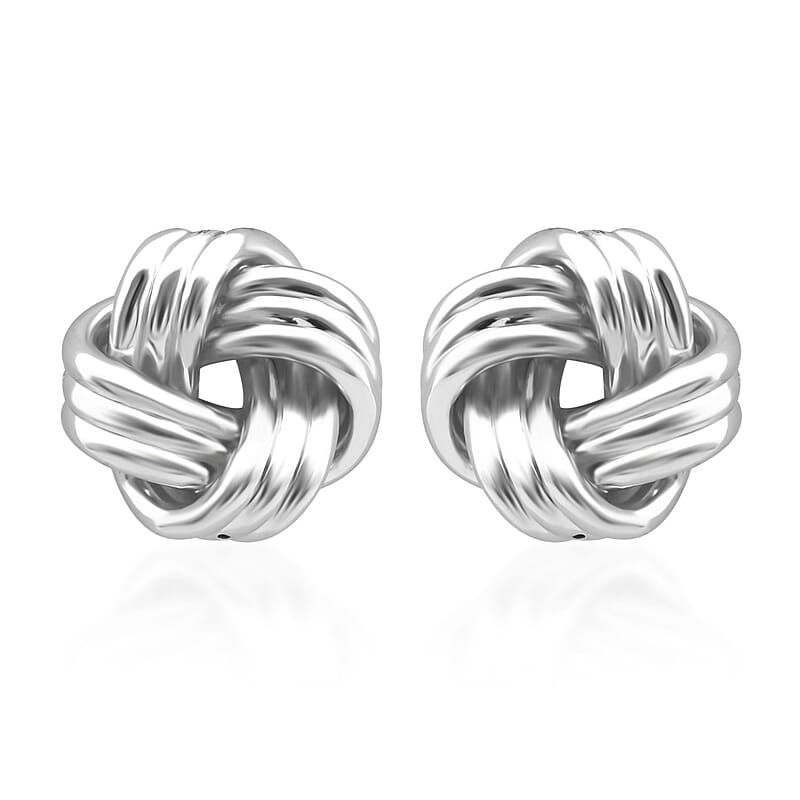 Knot Stud Earrings in 999 Platinum 5.38 Grams