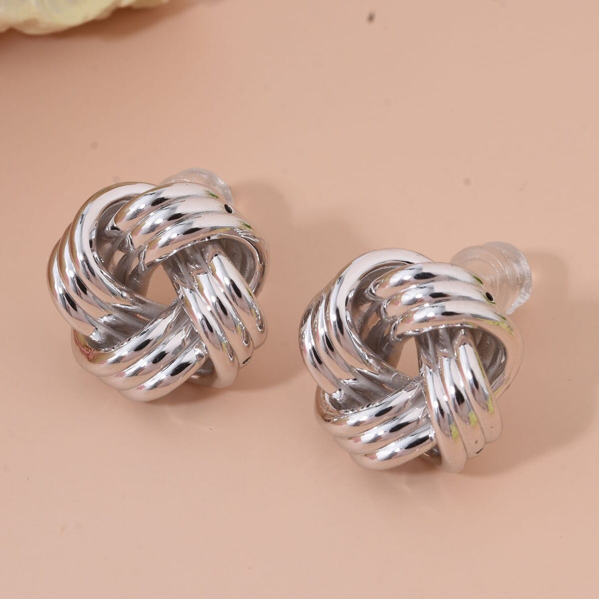 Knot Stud Earrings in 999 Platinum 5.38 Grams image number 1