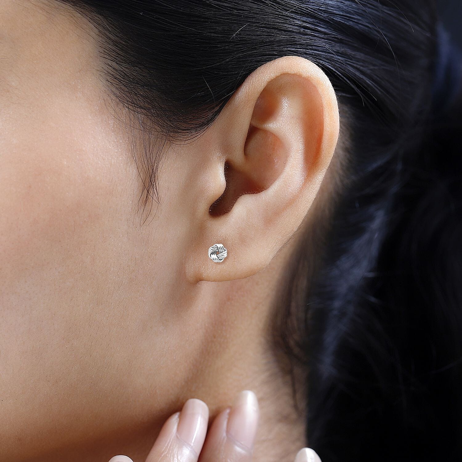 Knot Stud Earrings in 999 Platinum 5.38 Grams