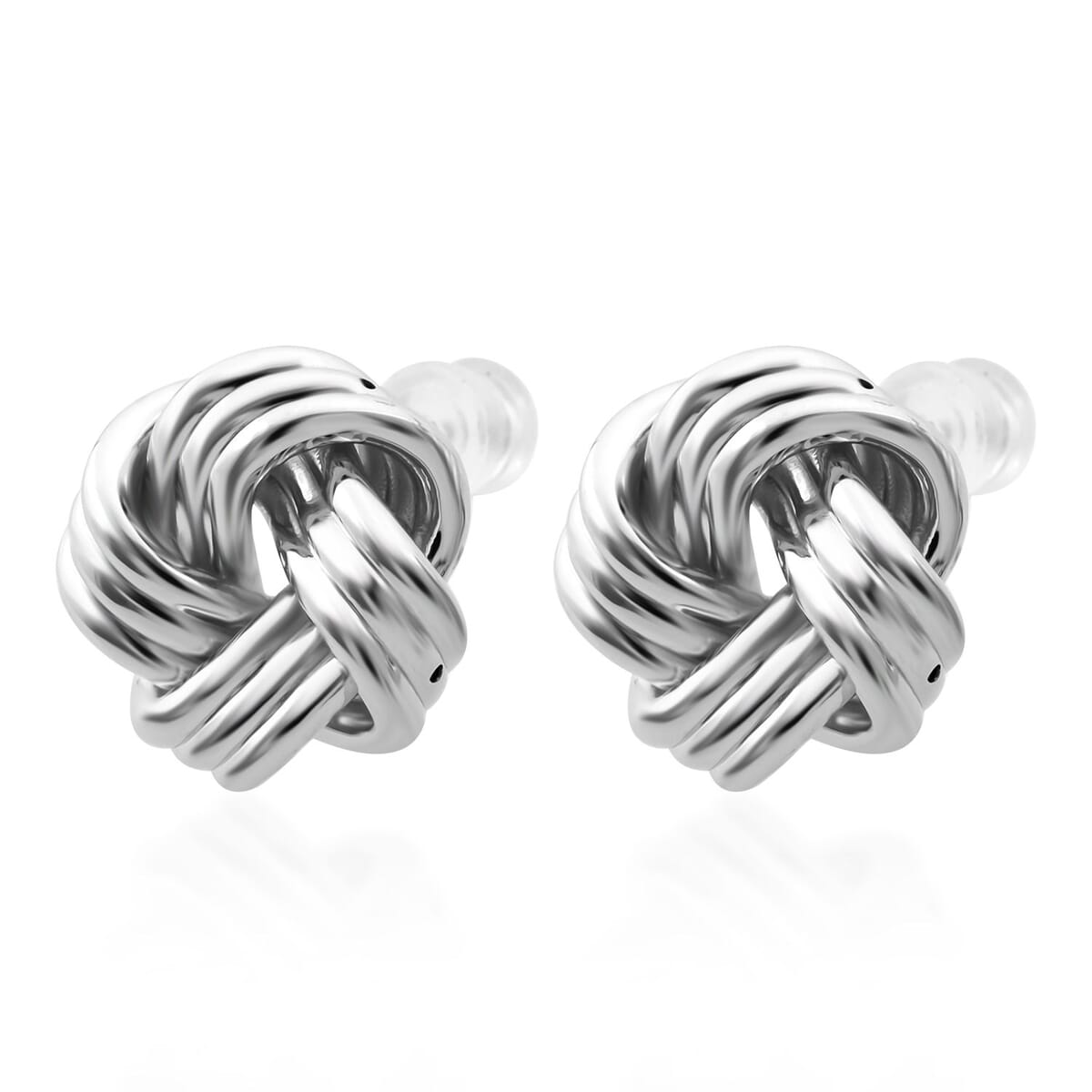 Knot Stud Earrings in 999 Platinum 5.38 Grams image number 3