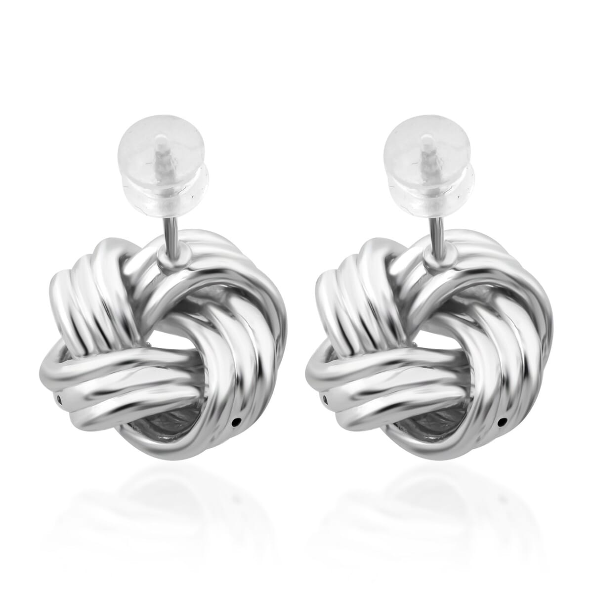 Knot Stud Earrings in 999 Platinum 5.38 Grams image number 4