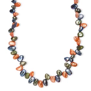 Multi Color Pearl (D) Necklace in Stainless Steel 18 Inches