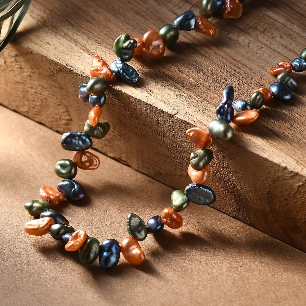 Multi Color Pearl (D) Necklace in Stainless Steel 18 Inches image number 1