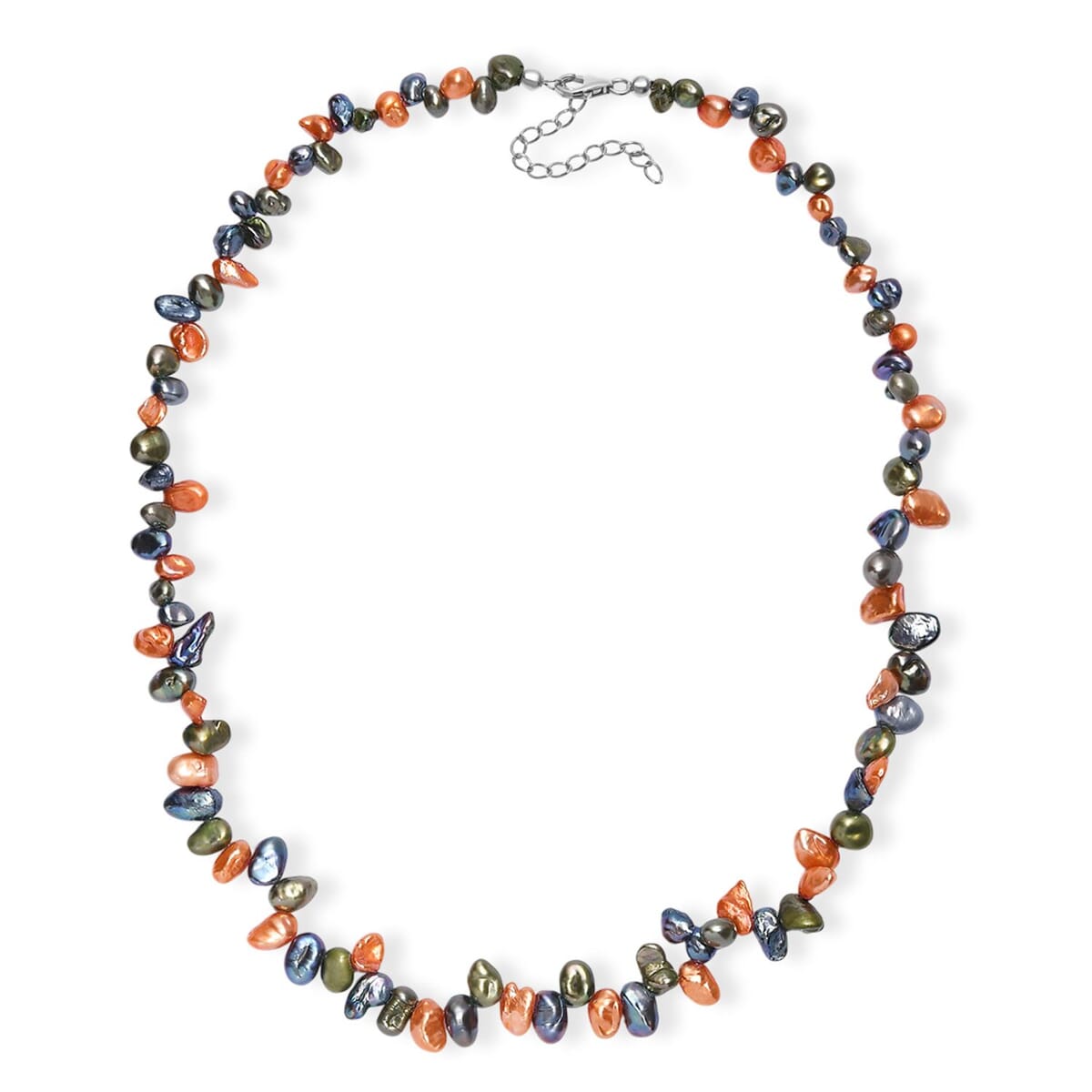 Multi Color Pearl (D) Necklace in Stainless Steel 18 Inches image number 3