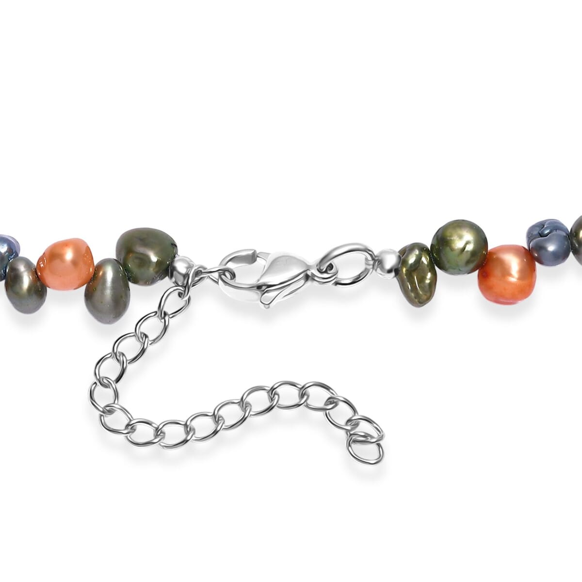 Multi Color Pearl (D) Necklace in Stainless Steel 18 Inches image number 4