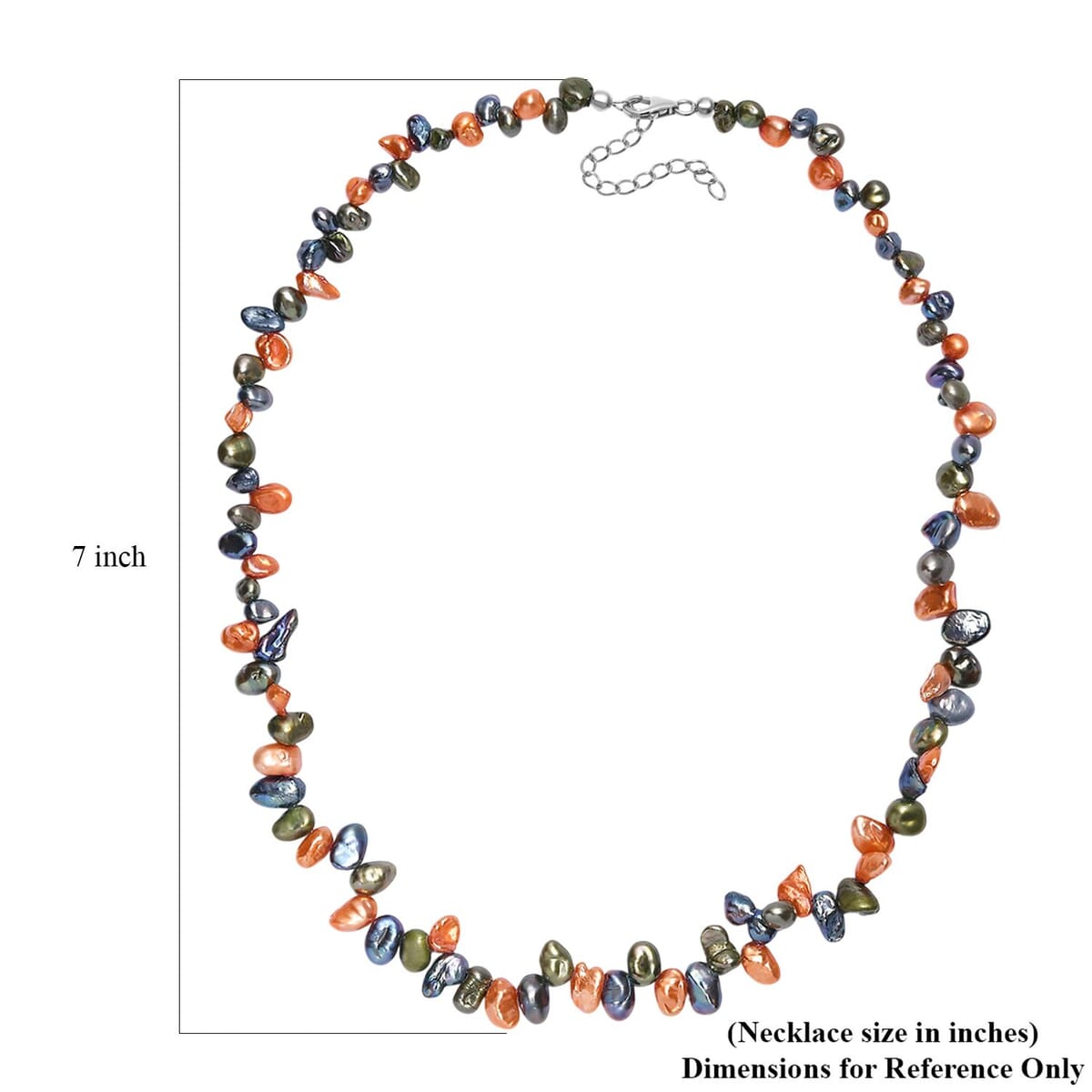 Multi Color Pearl (D) Necklace in Stainless Steel 18 Inches image number 5