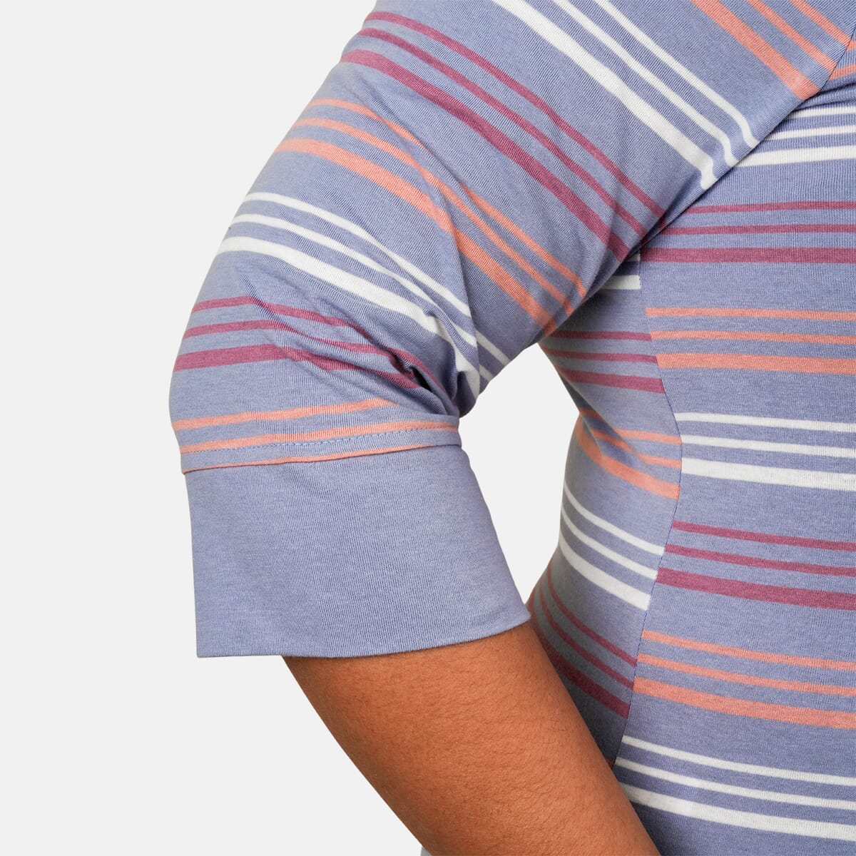Solleille Hyacinth Stripe Knit 3/4 Sleeve Top - 1X image number 3