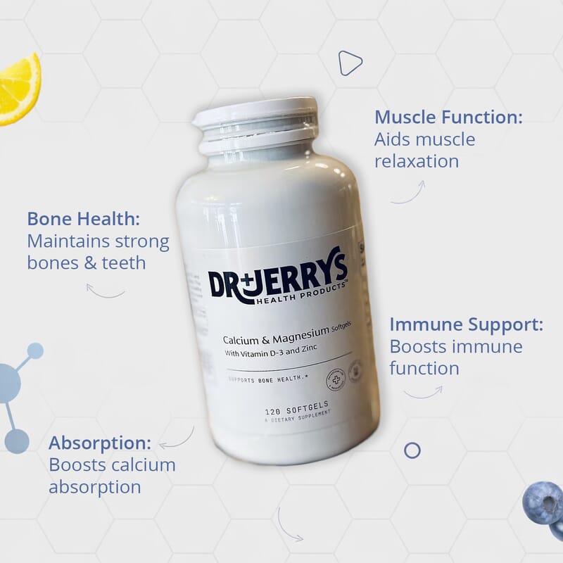 Dr. Jerry's Calcium & Magnesium with Vitamin D-3 & Zinc Dietary Supplement (120 Softgels)