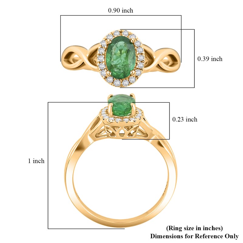 Certified & Appraised Iliana AAAA Kagem Zambian Emerald and SI Diamond 1.00 ctw Ring in 18K Yellow Gold (Size 7.0)