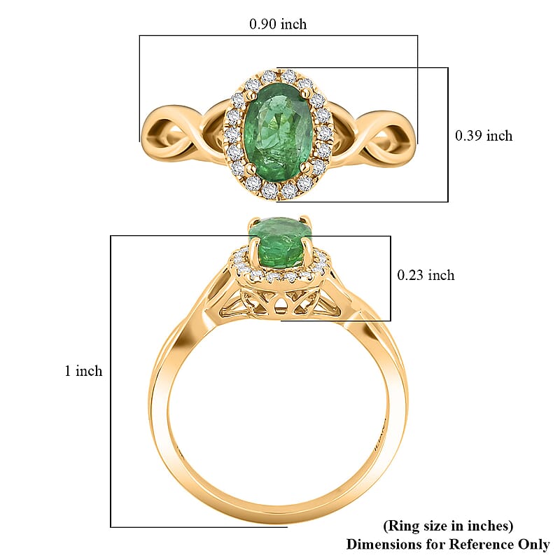 Certified & Appraised Iliana AAAA Kagem Zambian Emerald and SI Diamond 1.00 ctw Ring in 18K Yellow Gold (Size 7.0)