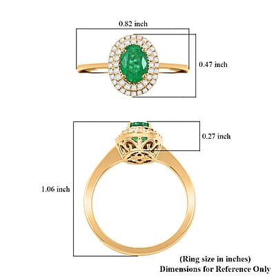 Certified & Appraised Iliana AAAA Kagem Zambian Emerald and SI Diamond 1.00 ctw Double Halo Ring in 18K Yellow Gold (Size 7.0)