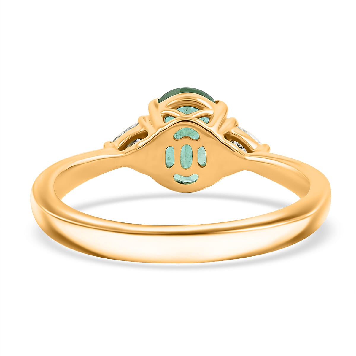 Iliana 18K Yellow Gold AAA Kagem Zambian Emerald, Diamond (SI) Ring (Size 10.0) 1.40 ctw image number 4