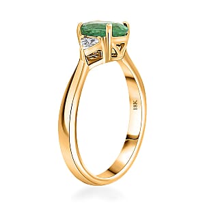 Certified Iliana AAAA Kagem Zambian  Emerald, Diamond Ring in 18K Yellow Gold 1.40 ctw (Size 6.5)