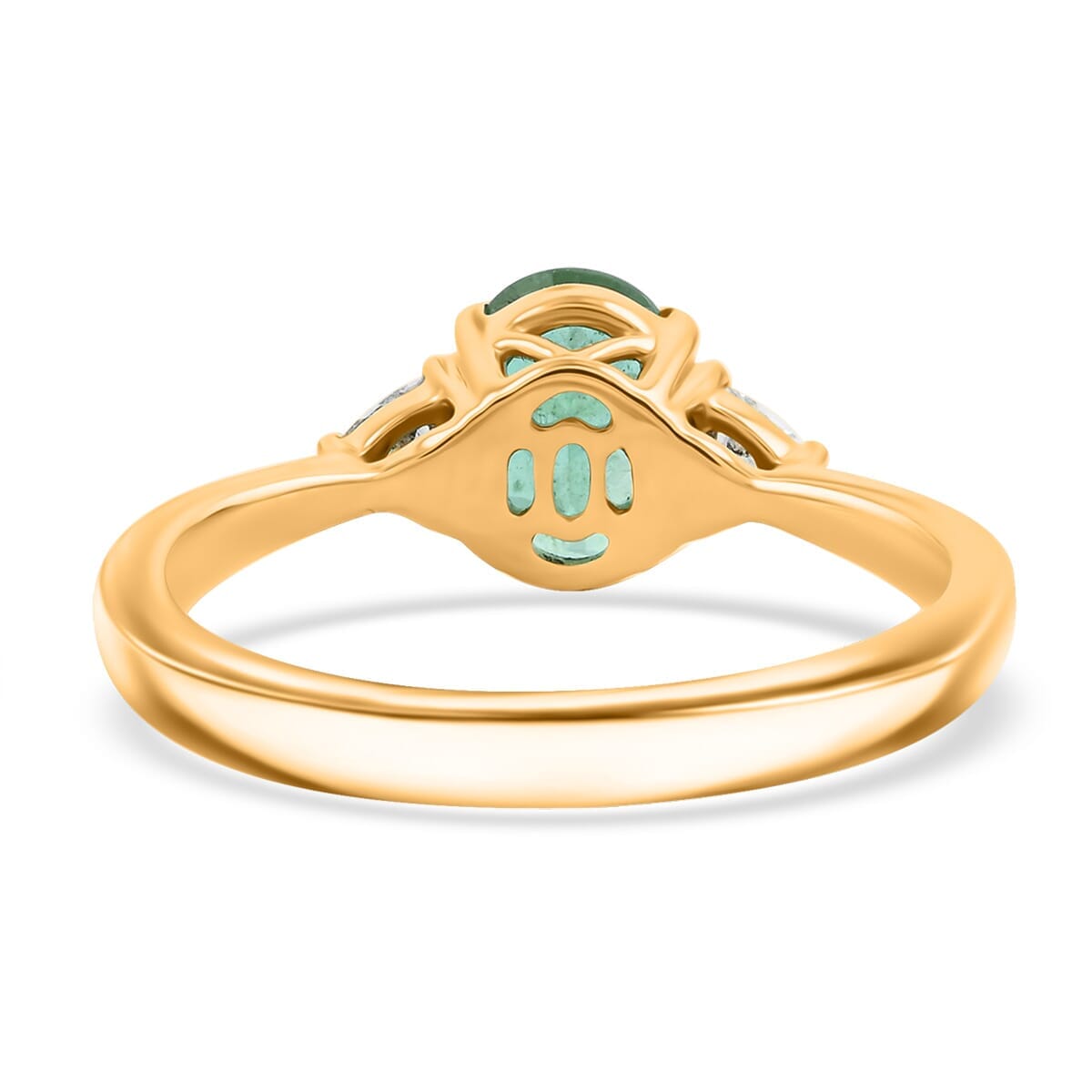 Certified & Appraised Iliana AAAA Kagem Gemfield Emerald and SI Diamond 1.40 ctw Ring in 18K Yellow Gold (Size 6.5) image number 4