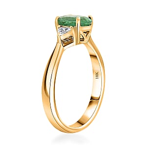 Certified Iliana AAAA Kagem Zambian  Emerald, Diamond Ring in 18K Yellow Gold 1.40 ctw (Size 9.0)