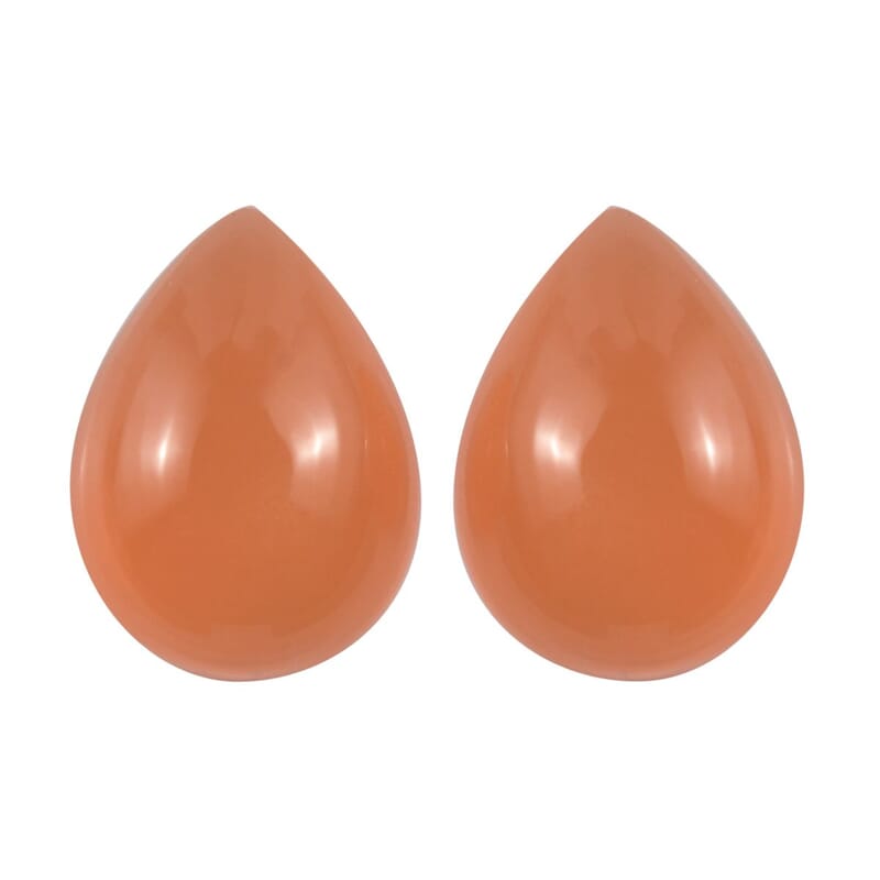 Peach Moonstone Set of 2 (Pear 8x6 mm) 1.96 ctw Loose Gemstone