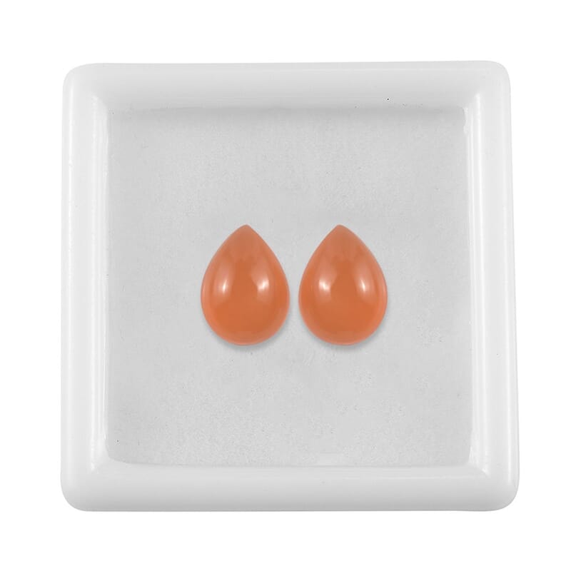 Peach Moonstone Set of 2 (Pear 8x6 mm) 1.96 ctw Loose Gemstone