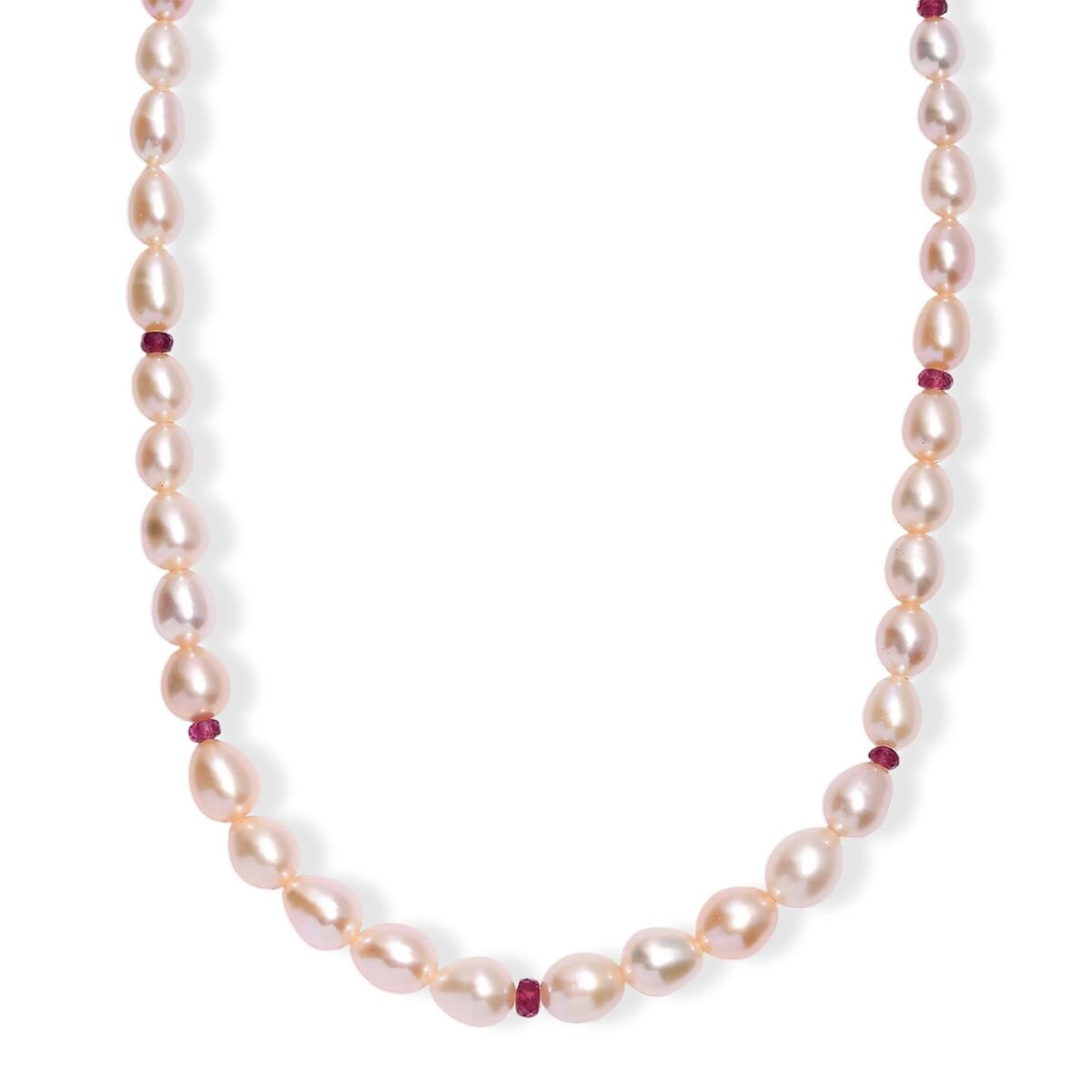 Peach Freshwater Pearl and Ouro Fino Rubellite 2.70 ctw Necklace in 18K Vermeil Yellow Gold Over Sterling Silver 18 Inches image number 0