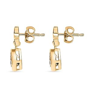 D'Joy Premium Malagasy Moonstone 1.14 ctw Earrings in 18K Vermeil Yellow Gold Over Sterling Silver