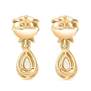 D'Joy Premium Malagasy Moonstone 1.14 ctw Earrings in 18K Vermeil Yellow Gold Over Sterling Silver