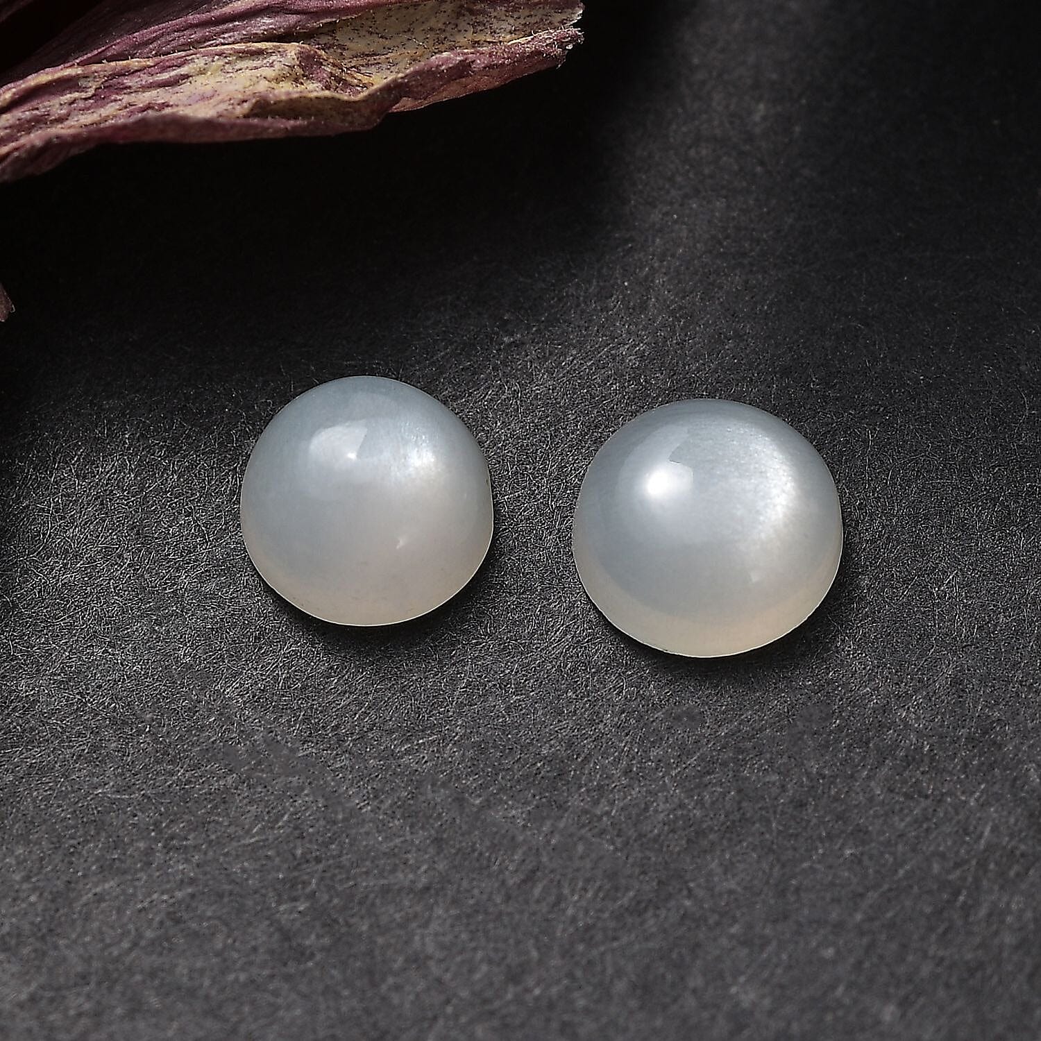 White Moonstone Set of 2 (Rnd 6 mm) 1.57 ctw Loose Gemstone