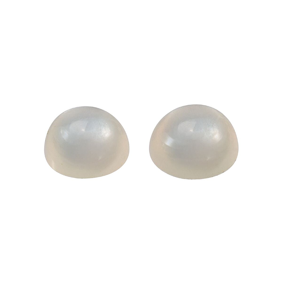 White Moonstone Set of 2 (Rnd 6 mm) 1.57 ctw Loose Gemstone