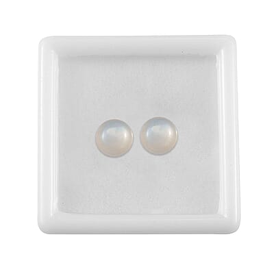 White Moonstone Set of 2 (Rnd 6 mm) 1.57 ctw Loose Gemstone