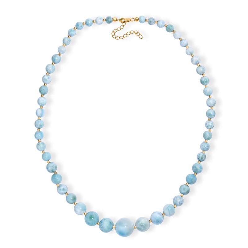 AAA Larimar 180.00 ctw Beaded Necklace