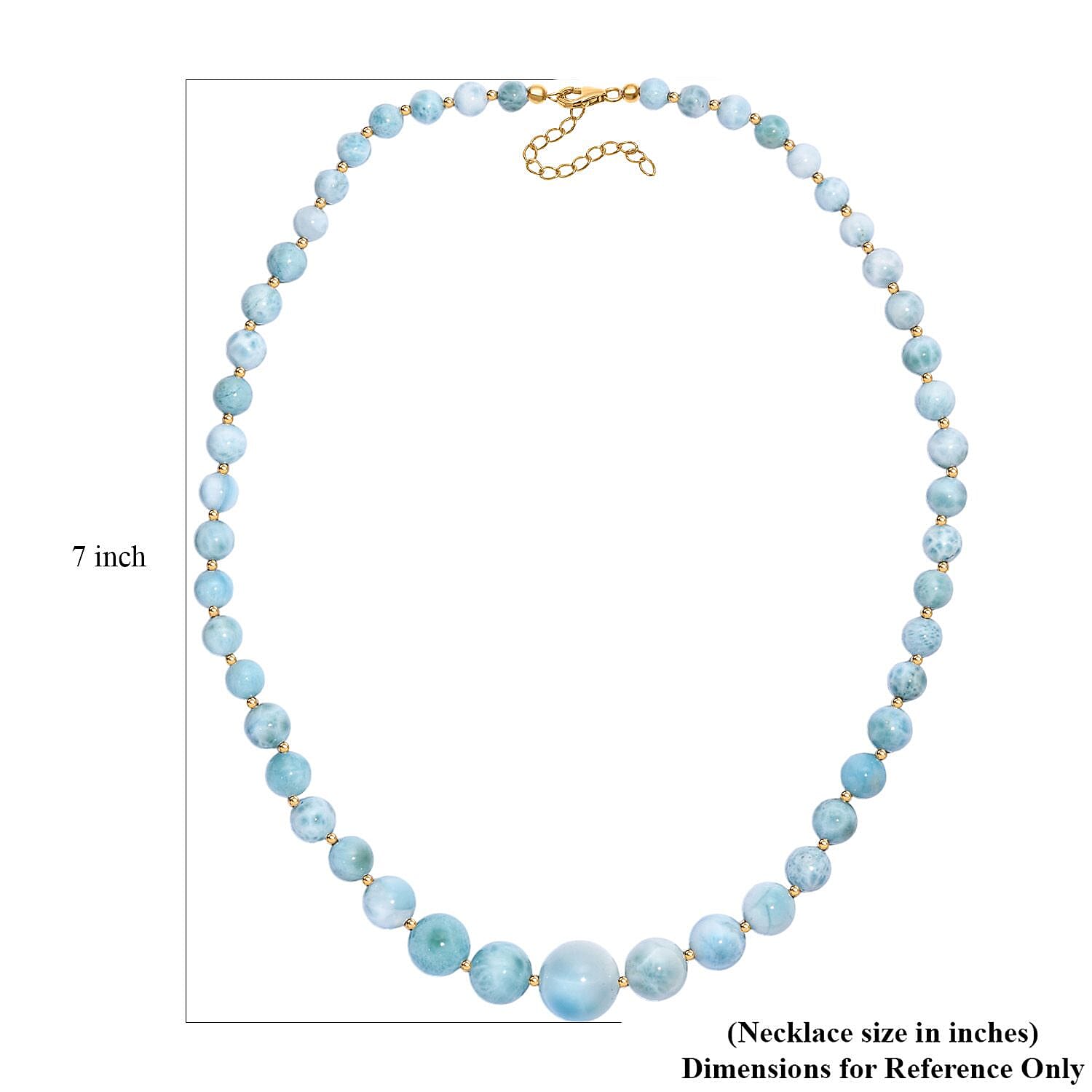 AAA Larimar 180.00 ctw Beaded Necklace