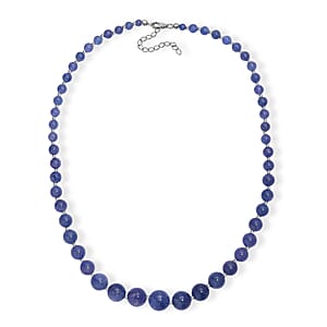 AAA Tanzanite 195.00 ctw Beaded Cosmos Necklace in Rhodium Over Sterling Silver 18 Inches