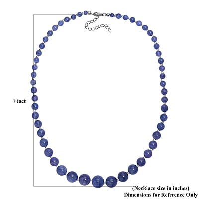 AAA Tanzanite 195.00 ctw Beaded Cosmos Necklace in Rhodium Over Sterling Silver 18 Inches