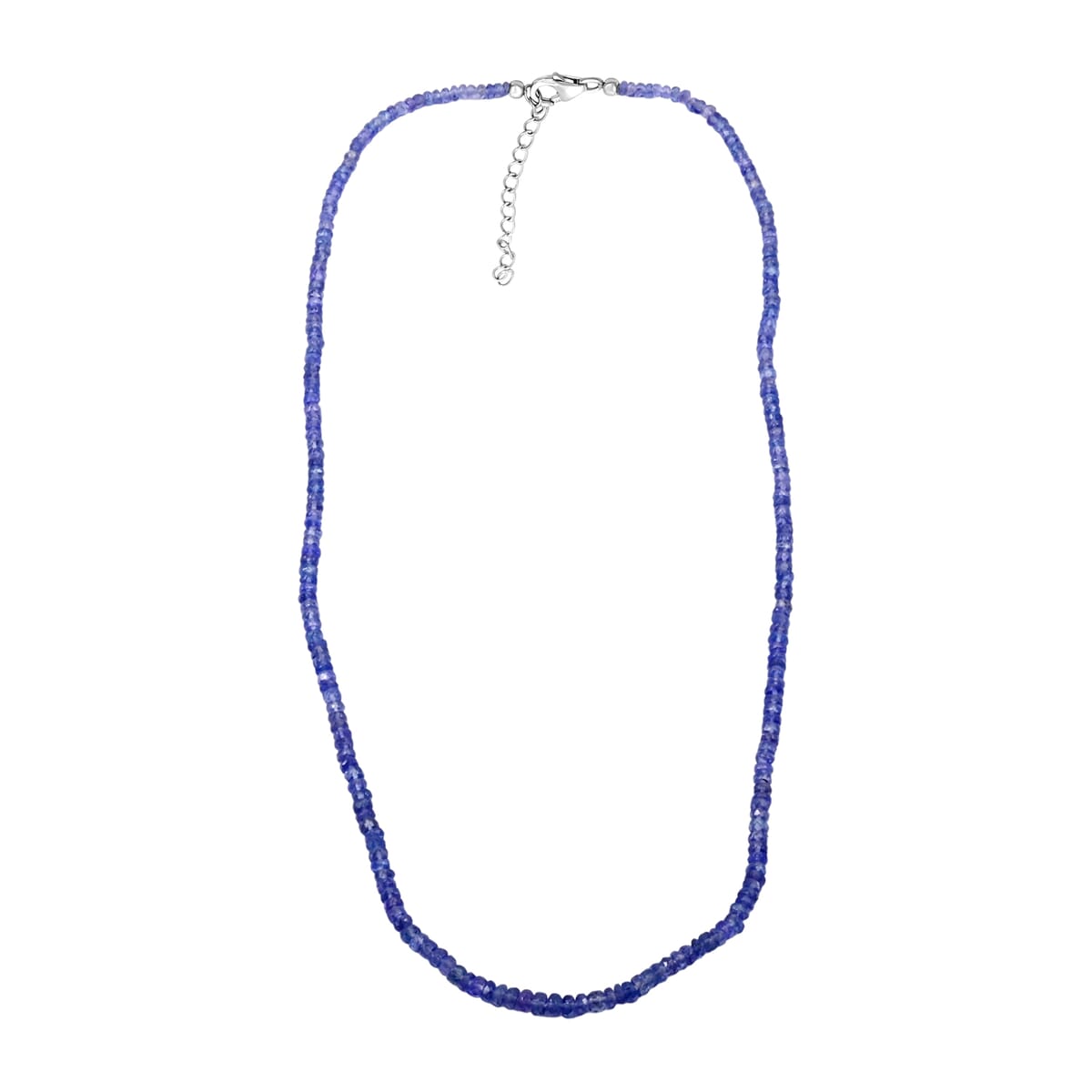AAAA RARE FIND Tanzanite 45.00 ctw Beaded Necklace in Rhodium Over Sterling Silver 18 Inches image number 2