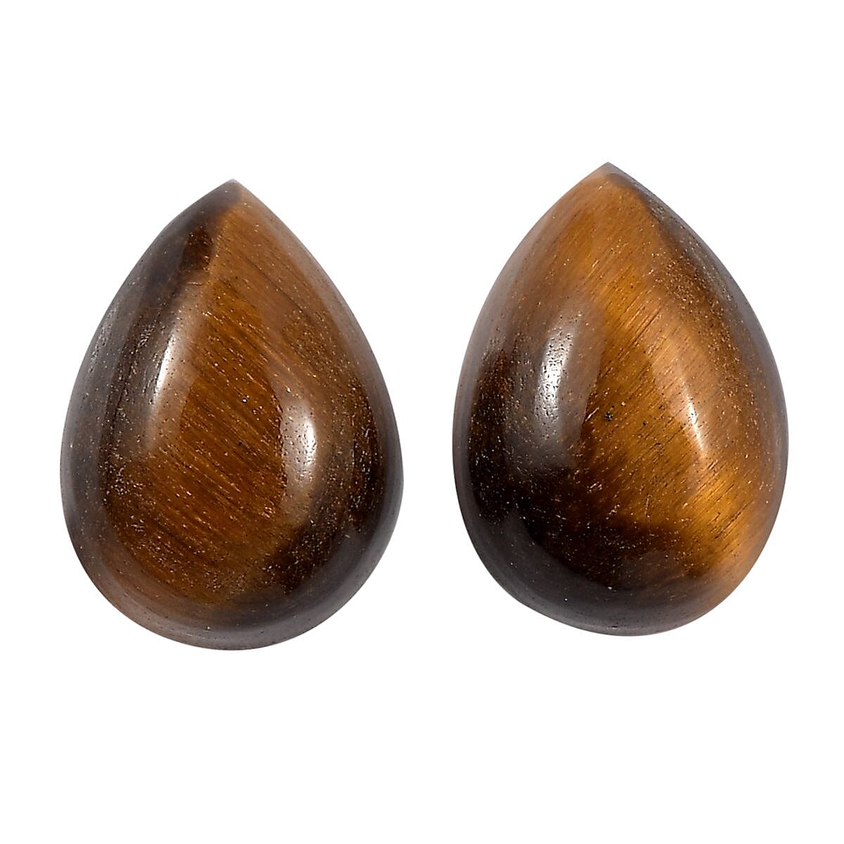Tigers Eye Set of 2 (Pear 7x5 mm) 1.81 ctw Loose Gemstone image number 0