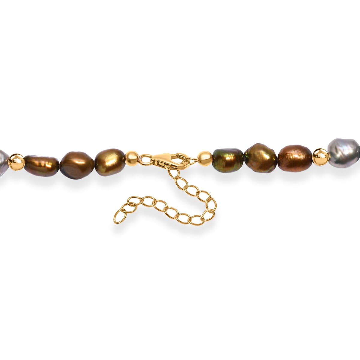 Multi Color Pearl (D) Necklace in 18K Vermeil Yellow Gold Over Sterling Silver 18 Inches image number 4