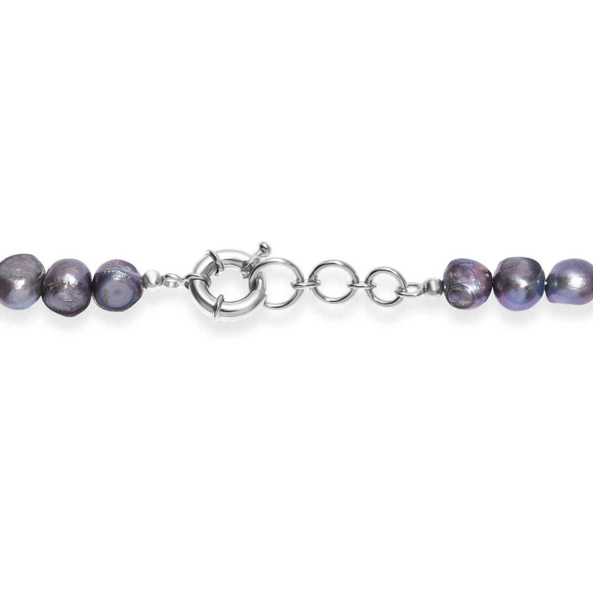 Grey and Bronze Pearl (D) Necklace in Platinum Bond 18 Inches image number 4